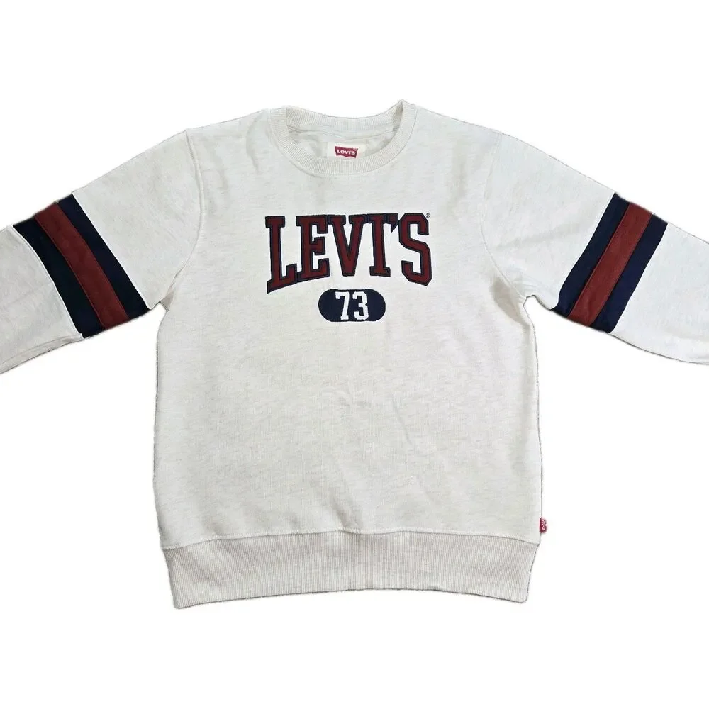 Boys Levi’s Sweatsuit Set Large Sweatshirt Jogger Pants 2 Piece Light Gray
